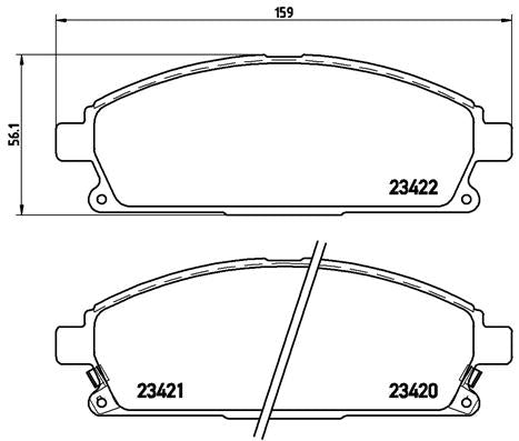 Brembo Brake Pads Front Nissan X-Trail ( Set Lh&Rh) (P56040)