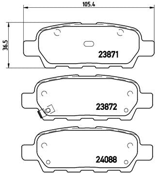 Brembo Brake Pads Rear Nissan X-Trail ( Set Lh&Rh) (P56046)