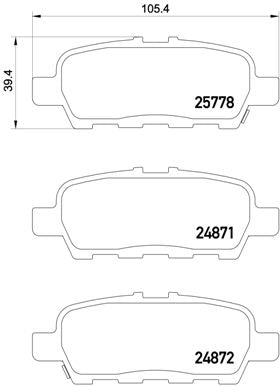 Brembo Brake Pads Fr/Rr Nissan Juke ( Set Lh&Rh) (P56087)