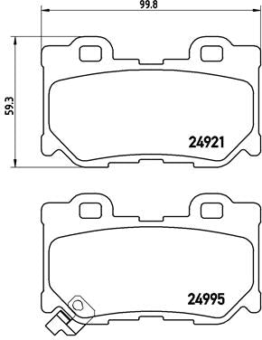 Brembo Brake Pads Rear Nissan 370Z ( Set Lh&Rh) (P56095)
