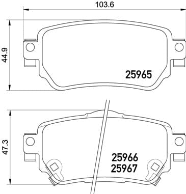 I-Brembo Brake Pads Rear Nis Xtrail 3/Qashqai ( Set Lh&amp;Rh) (P56098)