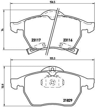 Brembo Brake Pads Front Saab 9.3/9.5 ( Set Lh&Rh) (P59029)