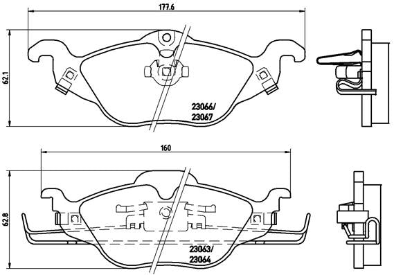 Brembo Brake Pads Front Opel Astra Astra ( Set Lh&Rh) (P59030)