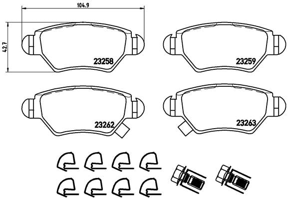 Brembo Brake Pads Rear Opel Astra ( Set Lh&Rh) (P59031)