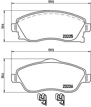 Brembo Brake Pads Front Opel Corsa Ldv/Ch ( Set Lh&Rh) (P59036)