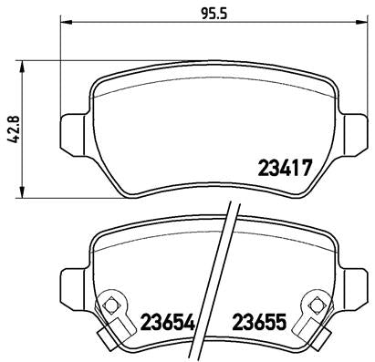 Brembo Brake Pads Rear Opel Astra Zafira ( Set Lh&Rh) (P59038)