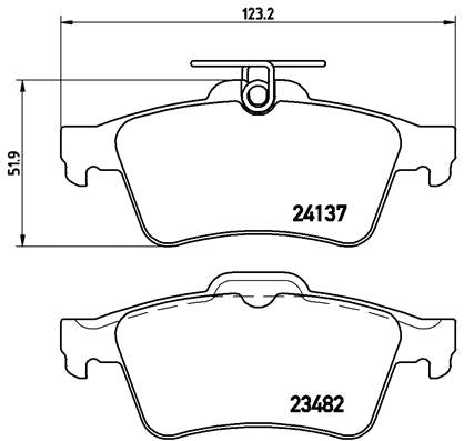 Brembo Brake Pads Rear Ford Focus/Mazda ( Set Lh&Rh) (P59042)