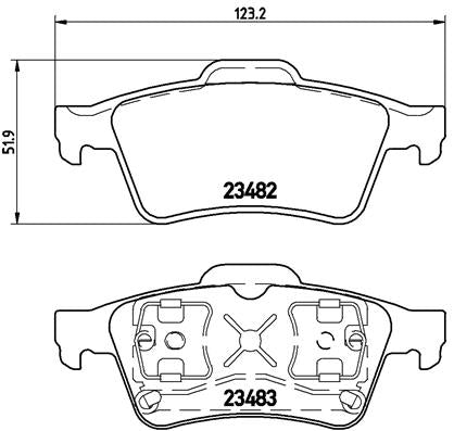 Brembo Brake Pads Rear Renault Laguna/Espace ( Set Lh&Rh) (P59044)