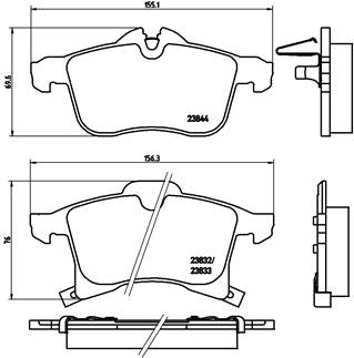 Brembo Brake Pads Front Opel Meriva ( Set Lh&Rh) (P59045)