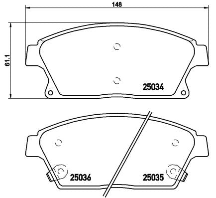 Brembo Brake Pads Front Chevrolet Cruse/O ( Set Lh&Rh) (P59077)