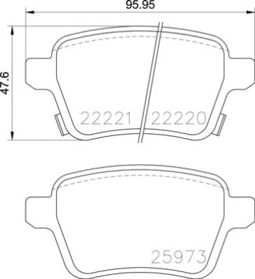 I-Brembo Brake Pads Rear Opel Corsa E/Adam ( Set Lh&amp;Rh) (P59086)