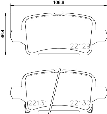 Brembo Brake Pads Rear Opel Astra K ( Set Lh&Rh) (P59090)