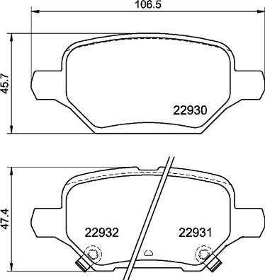 Brembo Brake Pads Rear Opel Mokka ( Set Lh&Rh) (P59099)