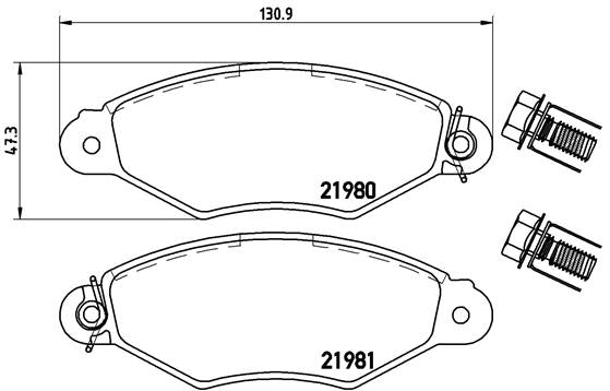 Brembo Brake Pads Front Peugeot 206 1.4A ( Set Lh&Rh) (P61098)