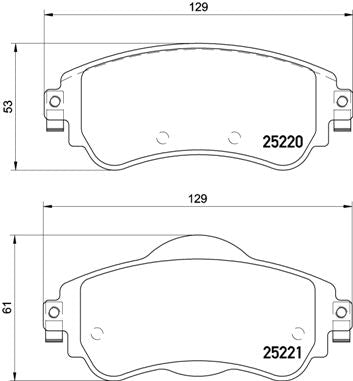 Brembo Brake Pads Front Citroen C4 Ii (B7 ( Set Lh&Rh) (P61105)