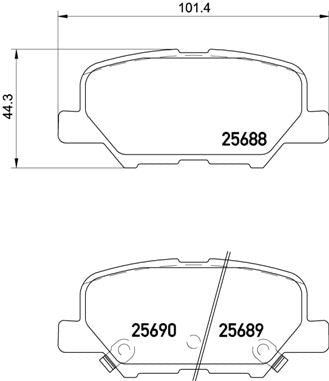 Brembo Brake Pads Rear Citroen C4 Air/Mazda 6/ ( Set Lh&Rh) (P61111)