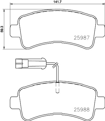 Brembo Brake Pads Rear Fiat Ducato/Peugeot Boxer ( Set Lh&Rh) (P61130)