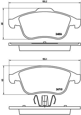 Brembo Brake Pads Front Renault Sceni Megane ( Set Lh&Rh) (P68047)