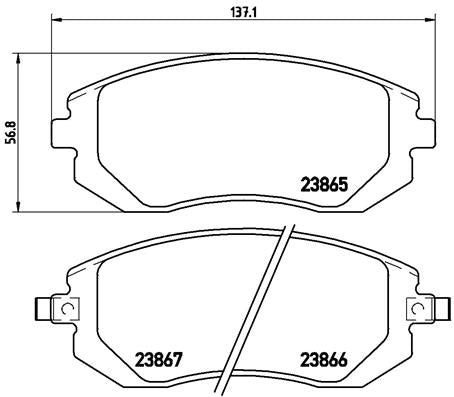 Brembo Brake Pads Front Subaru Forester ( Set Lh&Rh) (P78013)