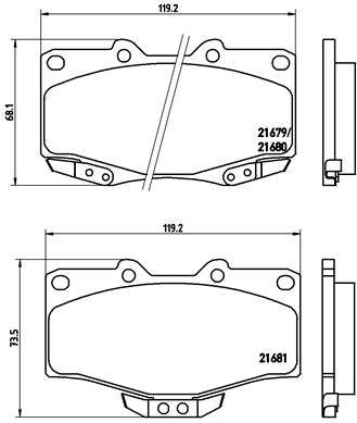 Brembo Brake Pads Front Toyota Prado/Hilux ( Set Lh&Rh) (P83009)