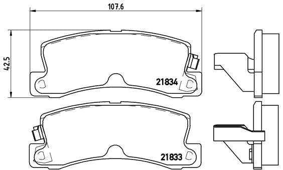 Brembo Brake Pads Rear Toyota Camry/ Lex ( Set Lh&Rh) (P83015)