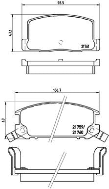 Brembo Brake Pads Rear Toyota Mr2 ( Set Lh&Rh) (P83019)