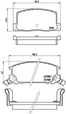 Brembo Remblokkies Agter Toyota MR2 (Stel L&amp;R) (P83019)