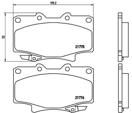 Brembo Brake Pads Front Toyota L/Crui Prado ( Set Lh&Rh) (P83025)