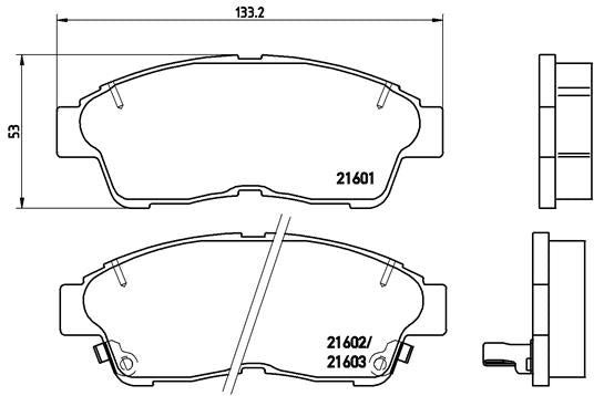 Brembo Brake Pads Front Toyota Camry ( Set Lh&Rh) (P83034)