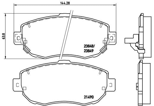 Brembo Brake Pads Front Lexus Gs300 ( Set Lh&Rh) (P83037)