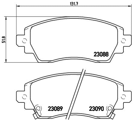 Brembo Brake Pads Front Toyota Coroll 1.4 ( Set Lh&Rh) (P83042)