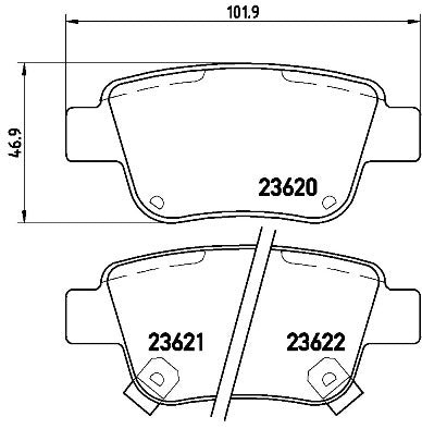 Brembo Brake Pads Rear Toyota Corollaverso ( Set Lh&Rh) (P83047)