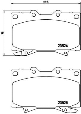 Brembo Brake Pads Front Toyota L/Cruiser ( Set Lh&Rh) (P83048)