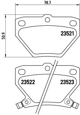 Brembo Brake Pads Rear Toyota Run-X 180 ( Set Lh&Rh) (P83052)