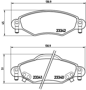 Brembo Brake Pads  Toyota Yaris 1.0/ ( Set Lh&Rh) (P83053)