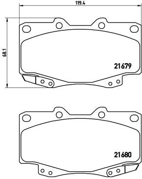 Brembo Brake Pads Front Toyota Hilux/Landcruiser ( Set Lh&Rh) (P83069)