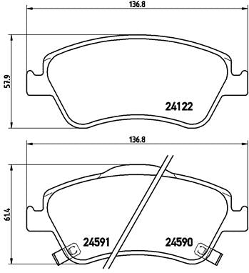 Brembo Brake Pads Front Toyota Corollaauris ( Set Lh&Rh) (P83079)