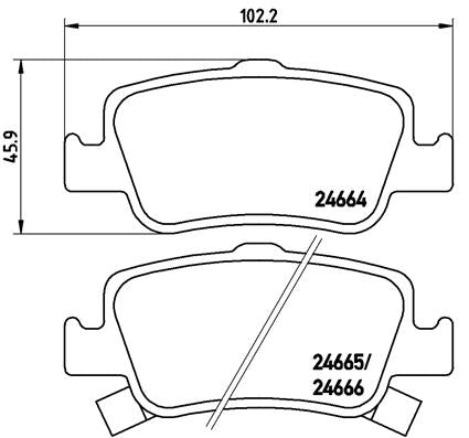 Brembo Brake Pads Rear Toyota Corollaauris ( Set Lh&Rh) (P83080)