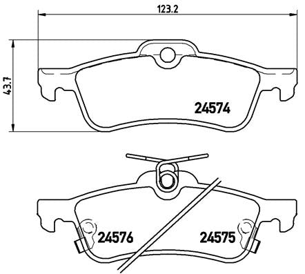 Brembo Brake Pads Rear Toyota Yaris 1.0/ ( Set Lh&Rh) (P83087)