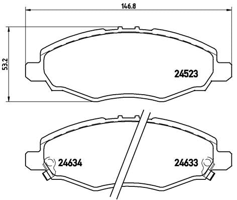 Brembo Brake Pads Front Toyota Hi-Lux Vvt ( Set Lh&Rh) (P83094)