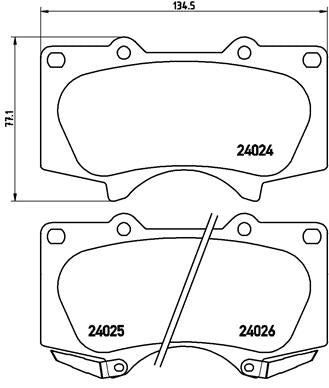 Brembo Brake Pads Front Toyota Hilux/Ford ( Set Lh&Rh) (P83102)