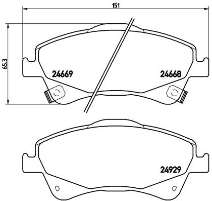 Brembo Brake Pads Front Toyota Corollaauris ( Set Lh&Rh) (P83109)