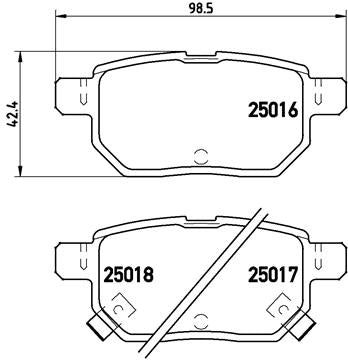 Brembo Brake Pads Rear Lexus Ct /Toyota ( Set Lh&Rh) (P83133)