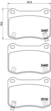 Brembo Brake Pads Rear Lexus Is Ii ( Set Lh&Rh) (P83134)