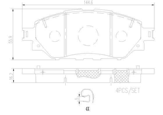 Brembo Brake Pads Front Toyota Hilux/ Ford ( Set Lh&Rh) (P83167)