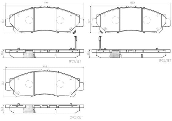 Brembo Brake Pads Front Toyota Quantum2019 ( Set Lh&Rh) (P83173)