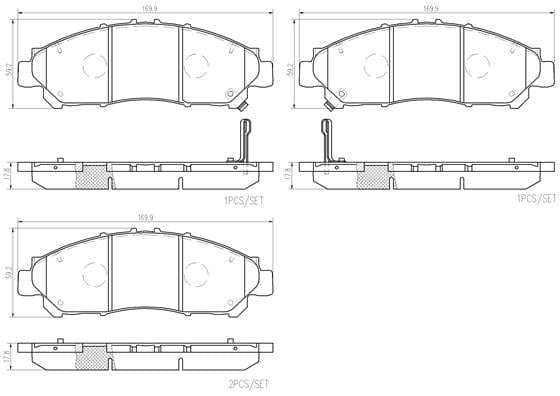 I-Brembo Brake Pads Front Toyota Quantum2019 ( Set Lh&amp;Rh) (P83173)