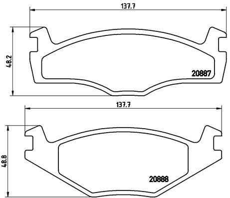 Brembo Brake Pads Front Vw Jetta 1.3 Vwc ( Set Lh&Rh) (P85012)