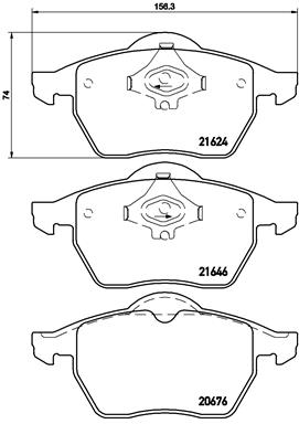 Brembo Brake Pads Front Audi A4 ( Set Lh&Rh) (P85036)