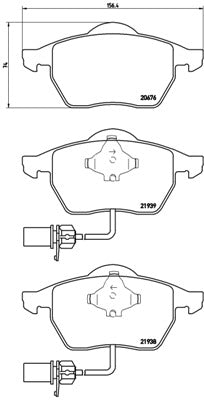 Brembo Brake Pads Front Audi A4/A6 ( Set Lh&Rh) (P85037)